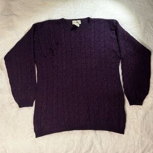 Vintage Wool Eddie Bauer Purple Cable Knit Sweater